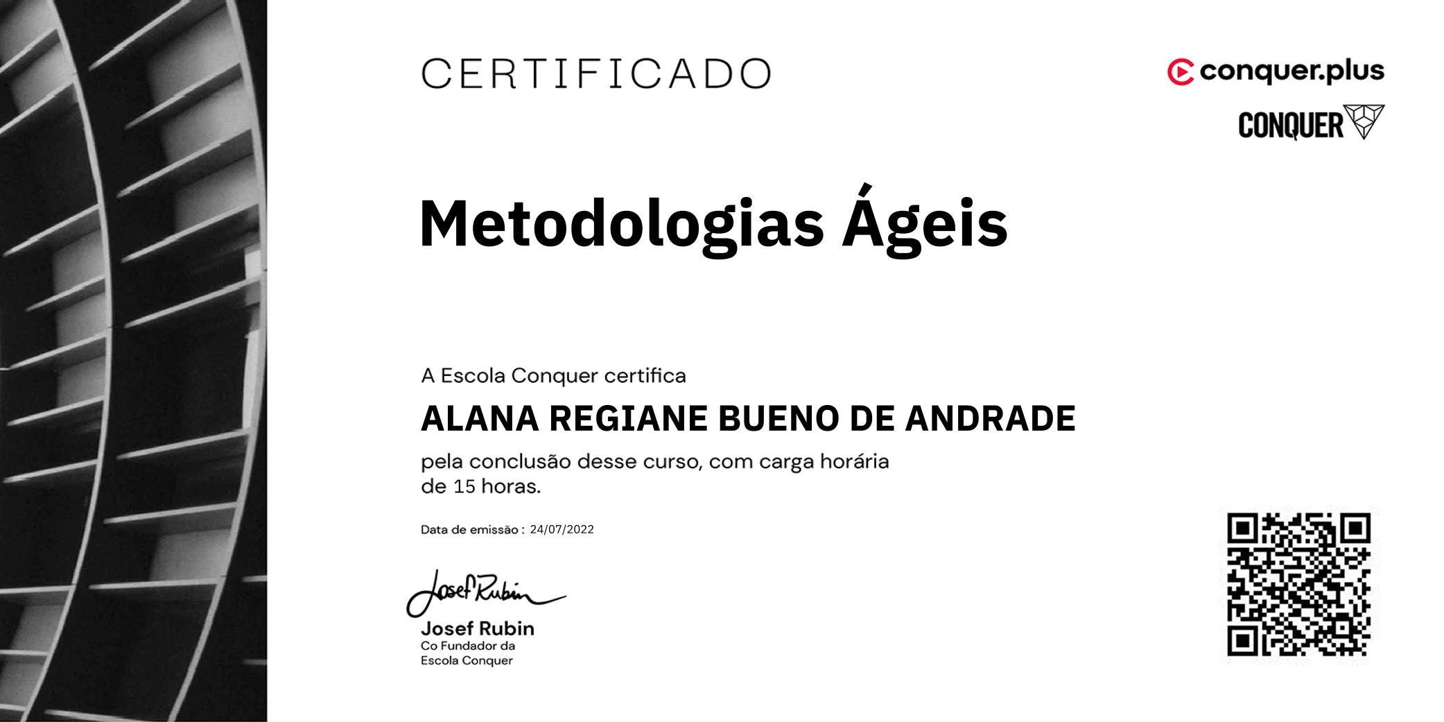 Certificado de Metodologias Ágeis